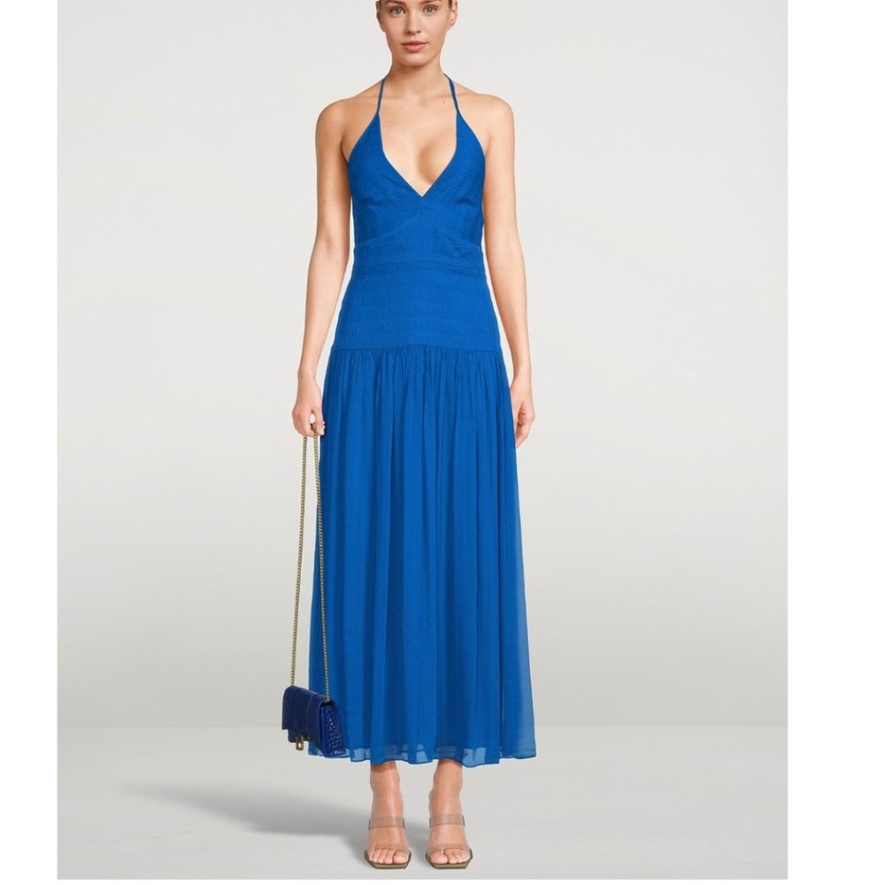 Shona Joy Leilani Chiffon Halter Midi Dress
